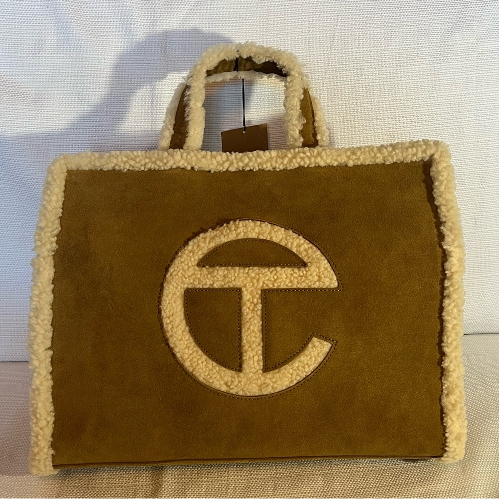 Telfar x UGG Chestnut Medium Shearling Tote Bag
